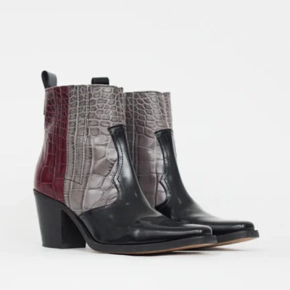 Ganni Multicolor Western Booties 39